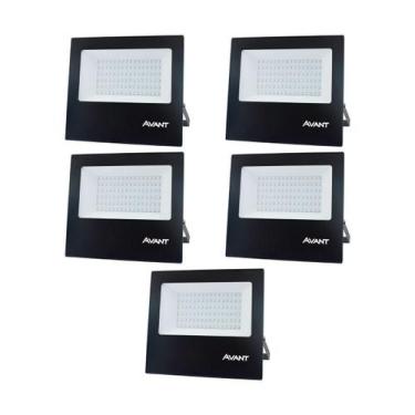 Imagem de Refletor Avant Led 100W Bivolt Preto 6500K 5 Unidades