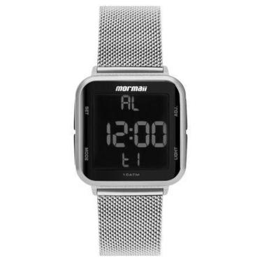 Imagem de Relógio Mormaii Digital MO6600AK/7K Pulseira Aço Mesh Prata-Unissex
