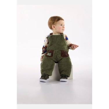 Imagem de Conjunto Bebê Menino com Body e Jardineira Urso Amigo Três e Já, Verde