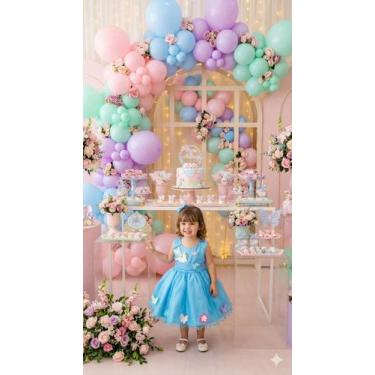 Imagem de Vestido Jardim Encantado Azul Turquesa Princesa Anabel, 03