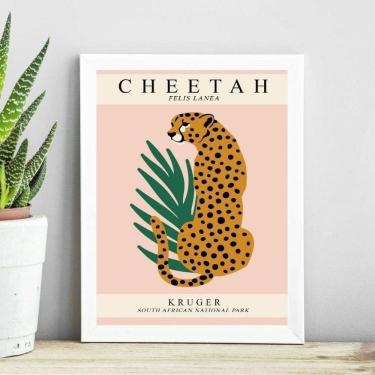 Imagem de Quadro Arte Boho Poster Leopardo 33X24Cm