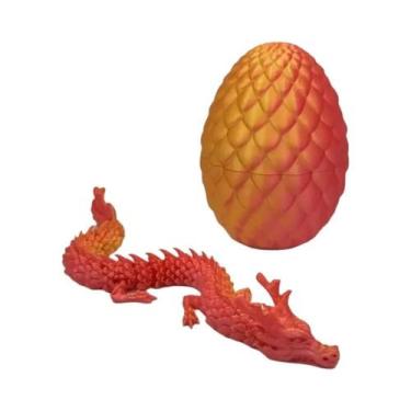 Imagem de Ovo surpresa de dragão chinês 3D, mini decoração conjunta móvel, prese