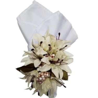 Imagem de Kit 4 Porta Guardanapo Lírios Da Charlô (Branco) - Maison Charlo