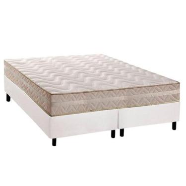 Imagem de Conjunto Box Queen: Colchão Espuma Paropas D28 / Master AG80 Clean Dou