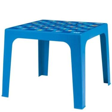 Imagem de Mesa Infantil Mor 15151602 Plástica Kids Quadrada Estampada Azul, Azul