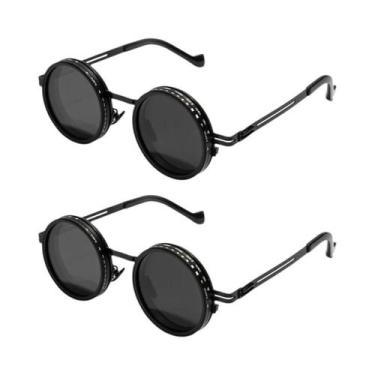 Imagem de Óculos De Sol Redondos Polarizados Unissex ND9 Ajustáveis UV400 Retro 