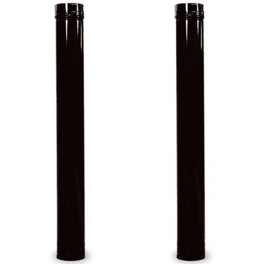 Imagem de Kit 2 Canos para Chaminé Venax 7585 para Lareira e Aquecedor Aço Esmaltado 1M 110MM Preto