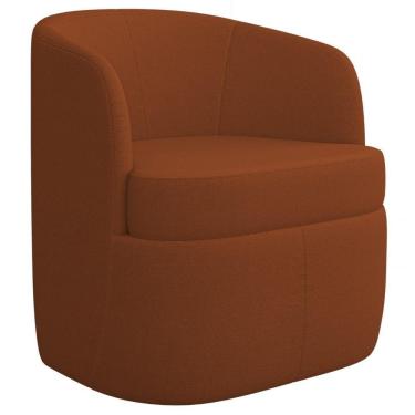 Imagem de Poltrona Giratória Decorativa Para Sala Dandara K04 Bouclê Terracota - Mpozenato