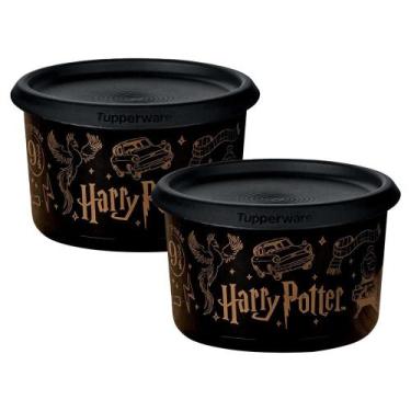 Imagem de Kit 2 Potes Tupperware Mini Instantânea Mágica Harry Potter Preto 575m