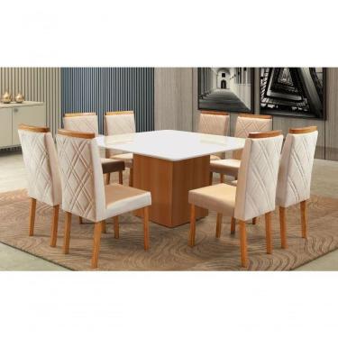 Imagem de Sala De Jantar Completa 1,40x1,40 8 Cadeiras Alice Art Salas
