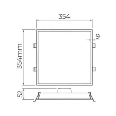Imagem de Painel De Led Embutir Stella Edge Quadrado 35x35cm 26w Branco - 3000k - Luz Amarela