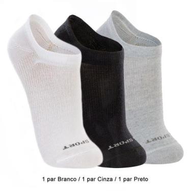 Imagem de Meia Lupo Sapatilha - Kit 3 pares Ref. 3170.089, Branco, Preto, Cinza,
