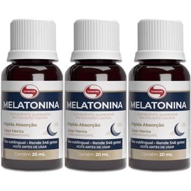 Imagem de Kit 3X Melatonina Gotas - 20ml Menta - Vitafor-Masculino
