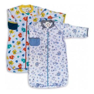 Imagem de 2 Sacos De Dormir Para Bebês 0 A 9 Meses Moletim Flanelado - - VOO ALT