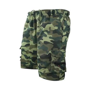Imagem de Bermudas Cargo Masculinas De Verão Tamanho Grande Com Múltiplos Bolsos