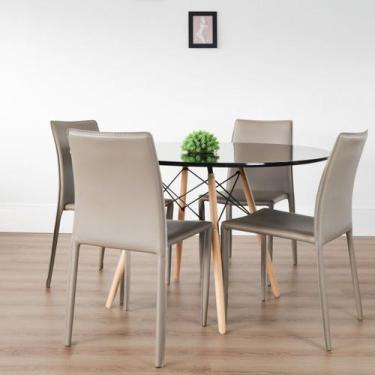 Imagem de Conjunto Sala de Jantar Mesa Eiffel Redonda 120cm Tampo MDF com 4 Cade