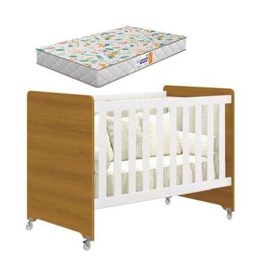 Imagem de Berço Americano Evolution 4 em 1 Branco Acetinado Savana com Colchão Gazin - Reller