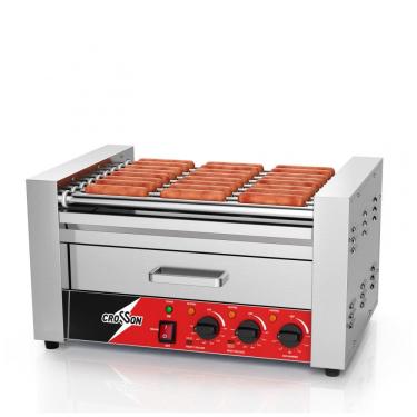 Imagem de Máquina para Hot Dogs Crosson Inox com Aquecedor de Pães 9 Rolos 24 Hot Dogs 1750W 120V