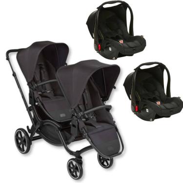 Imagem de Carrinho De Bebe Duplo Zoom Ink (Preto) + Bebe Conforto - Abc Design