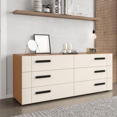 Imagem de Cômoda 6 Gavetas 150cm Com Design Elegante E Acabamento Em Pintura Uv 