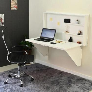 Imagem de Mesa Home Office Escrivaninha Dobrável Branco - OpenUp!, Branco