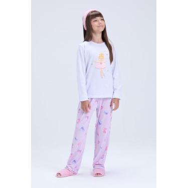 Imagem de Pijama Infantil Feminino Inverno Estampa de Fada - Vida Costeira Ofici