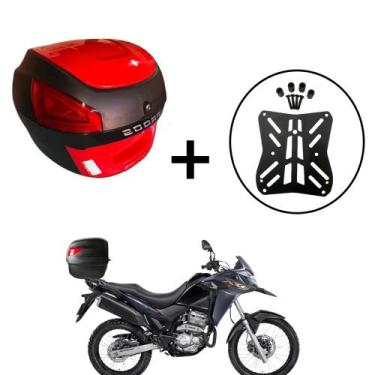 Imagem de Baú para moto Awa Proos 29 Litros + Suporte Superior Xre 300, Vermelho