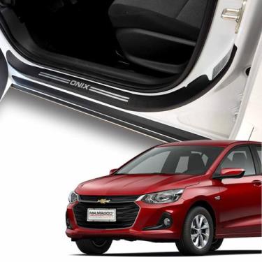 Imagem de Soleiras Super Protetoras Chevrolet Onix Hatch 2020 a 2024 - Preto com