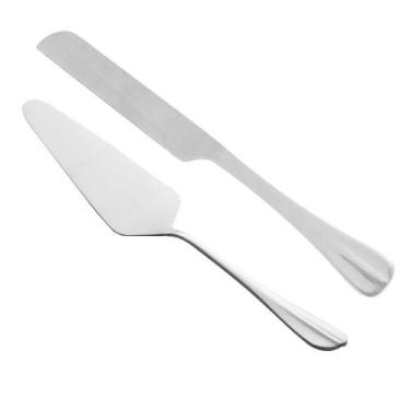 Imagem de Conjunto 2 Peças Faca E Espátula Para Bolo Torta Aço Inox Positano Lyo
