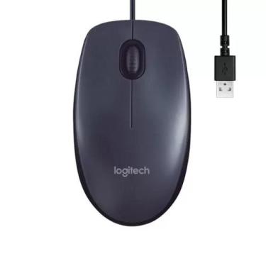 Imagem de Mouse com fio USB Logitech M90 com Design Ambidestro e Facilidade Plug