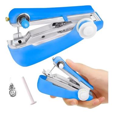 Imagem de Mini Máquina de Costura Portátil de Bolso Azul Reparo Rápido - ShopMix