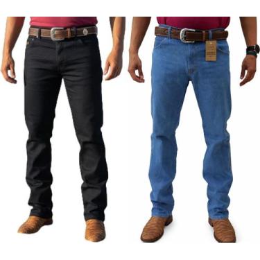 Imagem de Kit 2 Calças Masculina Jeans Tradicional Country Reforçada Western com