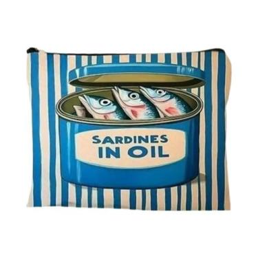 Imagem de Bolsa De Ombro Reutilizável Com Estampa De Lata De Óleo De Sardinha, P