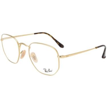 Imagem de Óculos de Grau Hexagonal Ray Ban RB6448 2500 Dourado - Ray-Ban