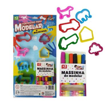 Imagem de Forminha para Modelar com Massinha 1000 Brinquedo Educativo em Plástico Colorido Mini Toys
