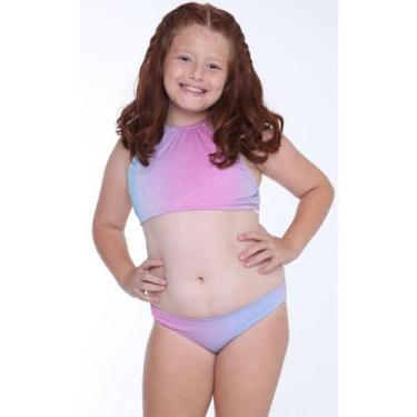 Imagem de Biquíni Infantil Proteção UPF50+ Capri Top Shine Cotton Candy - Verão 