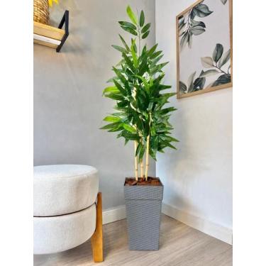 Imagem de Kit 3 Bambu Planta Artificial com Vaso Casca de Pinus Decor - - PLANDE