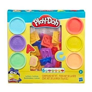 Imagem de Massa de Modelar Playdoh Conjunto de Letras com 6 Potes, Unica