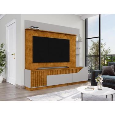 Imagem de Estante para TV e Home Theater Ripado para TV até 75 Polegadas MDF 210
