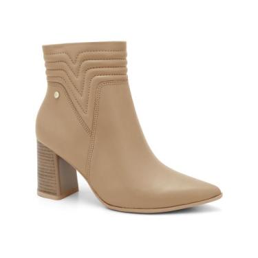Imagem de Bota Ramarim Cano Curto Salto Grosso Bico Fino 2258103, 34, Caqui