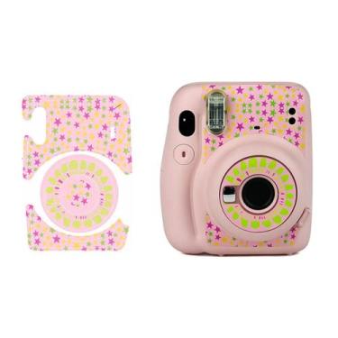 Imagem de Adesivo para Câmera Instax Mini 11 Estrelas Fundo Rosa  - TUDOPRAFOTO