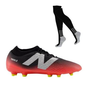 Imagem de Kit Chuteira Campo New Balance Tekela Magique FG V4+ Adulto e Meião, 4