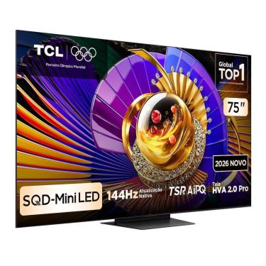 Imagem de Smart TV TCL 75C7L 75 Polegadas 4K Ultra HD SQD-Mini LED Google TV 144Hz Preto Bivolt