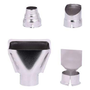 Imagem de Acessório para Soprador Térmico Kit Bicos 4 Peças Metal Profissional com Bico Plano e de Desvio e de Deflexão e de Ponta