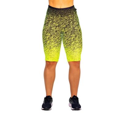 Imagem de Bermuda em Poliamida Wolfox Estampado Degrade Cintura Alta Tecido Jacquard Pronta Entrega-Feminino