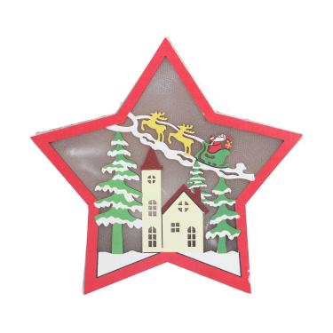 Imagem de Estrela de Natal de madeira de cinco pontas, segura de usar lindos ornamentos de Natal de madeira compensada para festas para festivais