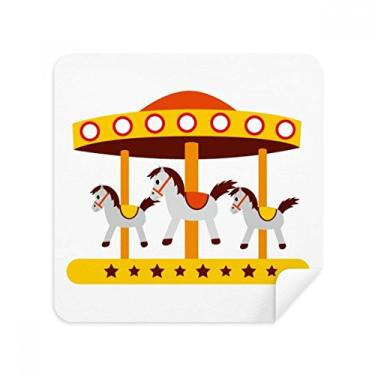 Imagem de Óculos de ilustração de carrossel colorido parque de diversões, tecido de camurça, pacote com 2