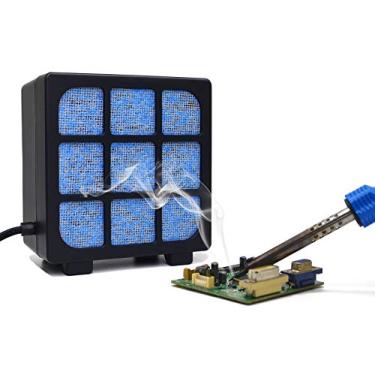 Imagem de Extrator de emanação de solda - Absorvente de fumaça de solda de filtragem de 3 estágios MUIN para solda e queima de madeira, ventilador de extrator de emanação portátil para estação de soldagem (preto)