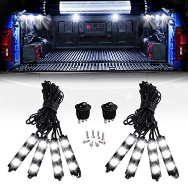 Imagem de Nilight - TR-08 8 PCS 24LED Luz de Rock para Caminhão de Carga Off Road Under Car Side Marker Kit de Iluminação LED Rock com Interruptor Branco, 2 Anos de Garantia