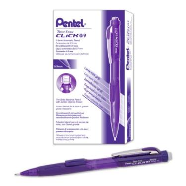 Imagem de Pentel Lapiseira Twist-Erase CLICK (0,9 mm) cores de barril violeta sortidas, a cor pode variar, caixa com 12 (PD279TV)